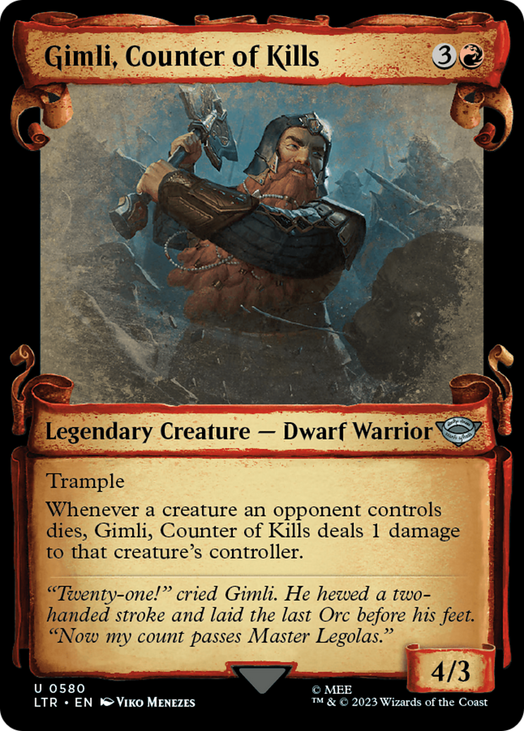 Gimli, Counter of Kills [The Lord of the Rings: Tales of Middle-Earth Showcase Scrolls] | Webway Games