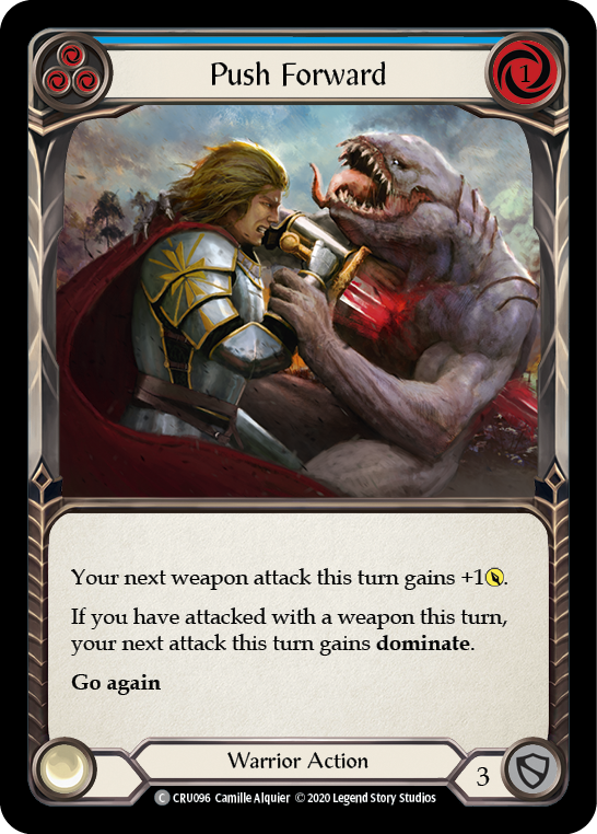 Push Forward (Blue) [CRU096] 1st Edition Rainbow Foil | Webway Games