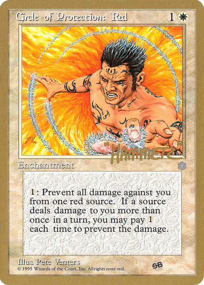 Circle of Protection: Red (Shawn "Hammer" Regnier) (SB) [Pro Tour Collector Set] | Webway Games
