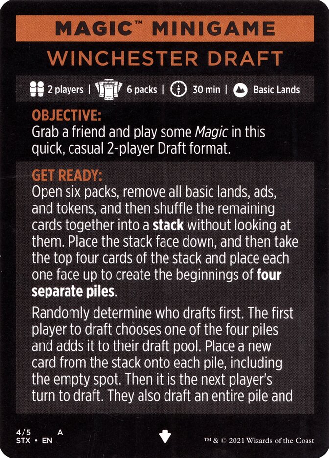 Winchester Draft (Magic Minigame) [Strixhaven: School of Mages Minigame] | Webway Games