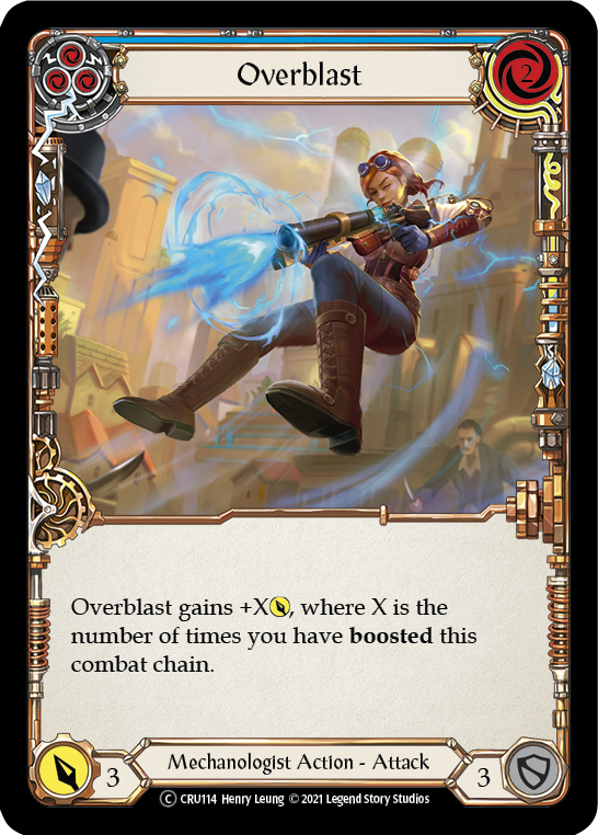 Overblast (Blue) (Rainbow Foil) [CRU114-RF] Unlimited Rainbow Foil | Webway Games