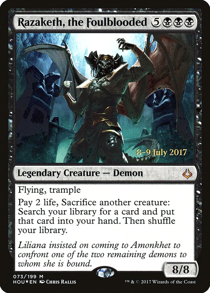 Razaketh, the Foulblooded  (Prerelease) [Hour of Devastation Prerelease Promos] | Webway Games