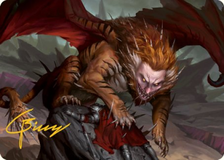 Manticore Art Card (Gold-Stamped Signature) [Dungeons & Dragons: Adventures in the Forgotten Realms Art Series] | Webway Games