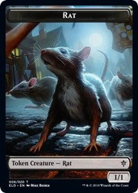 Rat // Food (15) Double-sided Token [Throne of Eldraine Tokens] | Webway Games