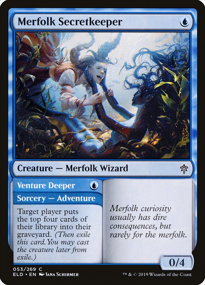 Merfolk Secretkeeper // Venture Deeper [Throne of Eldraine] | Webway Games