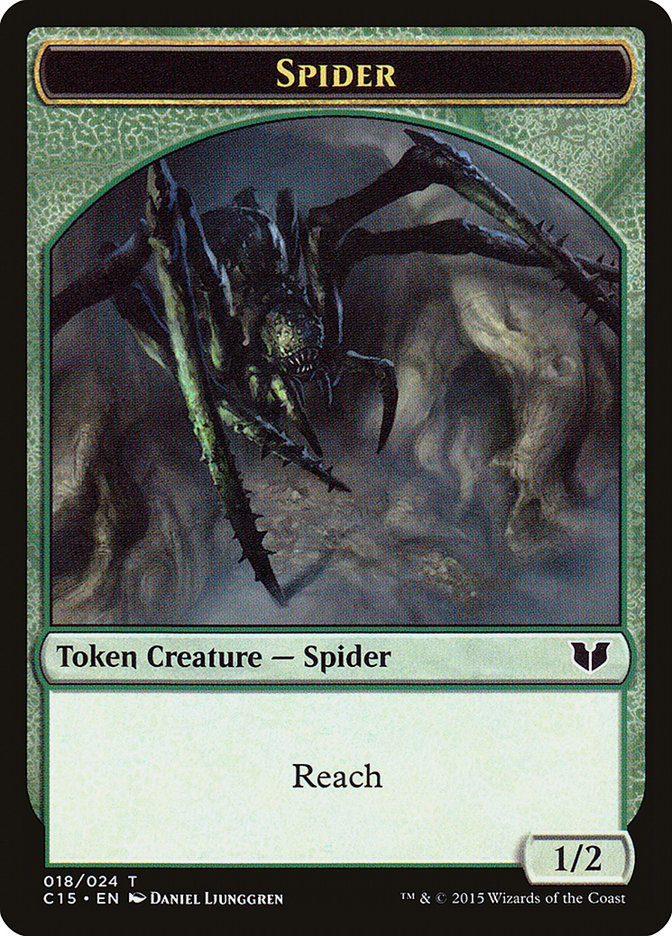 Saproling // Spider Double-Sided Token [Commander 2015 Tokens] | Webway Games