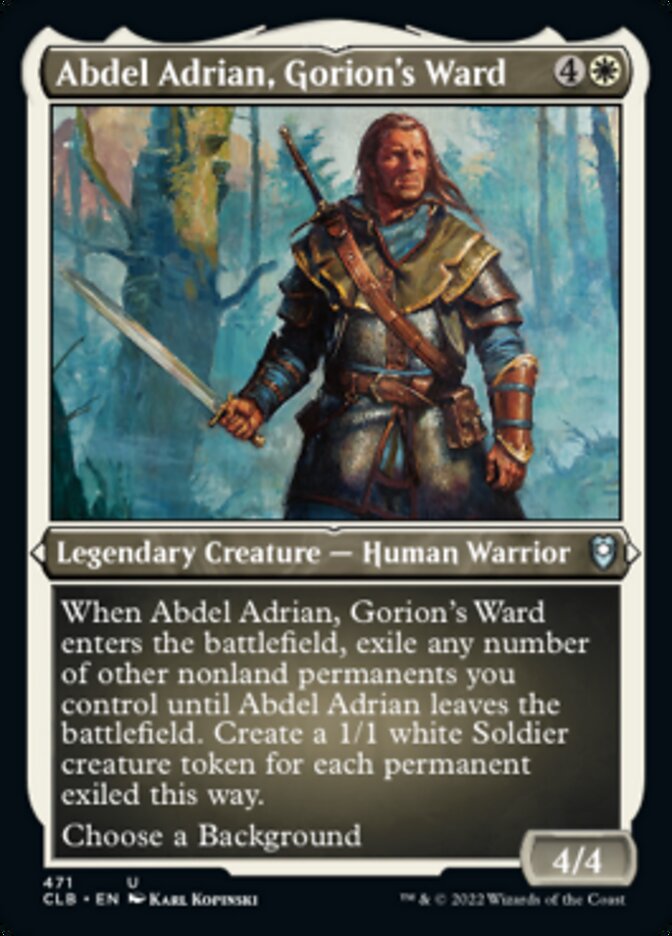 Abdel Adrian, Gorion's Ward (Foil Etched) [Commander Legends: Battle for Baldur's Gate] | Webway Games