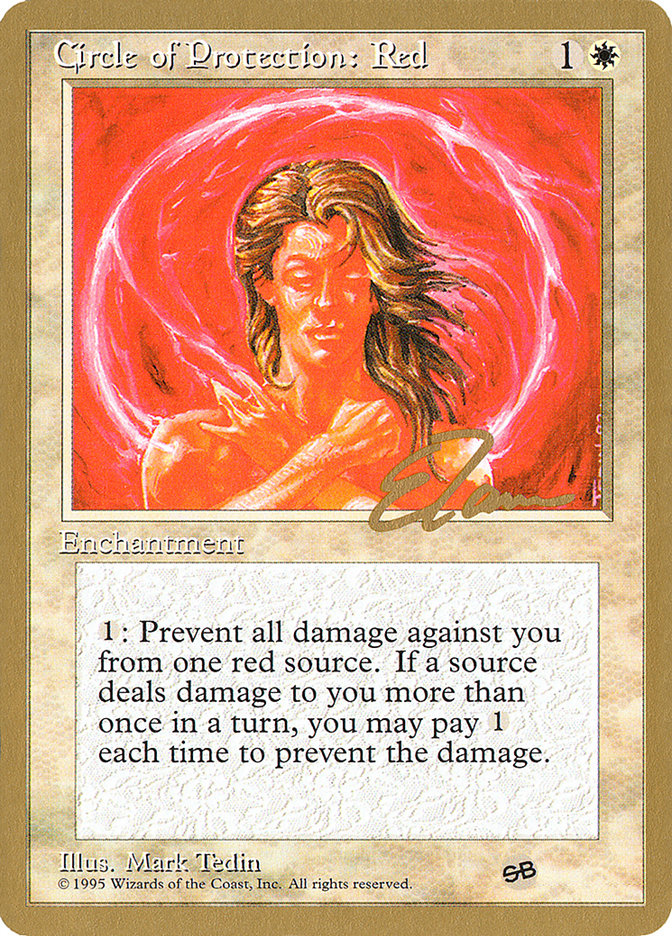 Circle of Protection: Red (Eric Tam) (SB) [Pro Tour Collector Set] | Webway Games