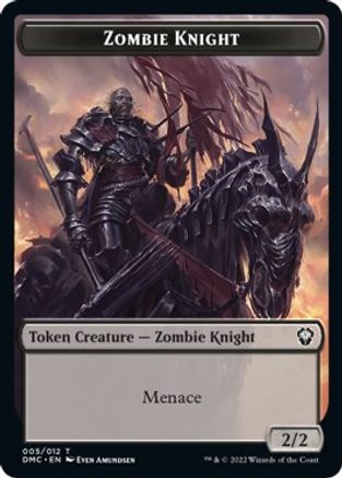 Zombie Knight // Knight Double-sided Token [Dominaria United Commander Tokens] | Webway Games