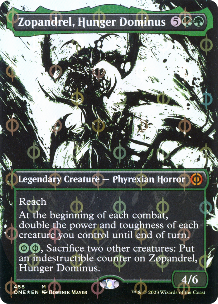 Zopandrel, Hunger Dominus (Borderless Ichor Step-and-Compleat Foil) [Phyrexia: All Will Be One] | Webway Games