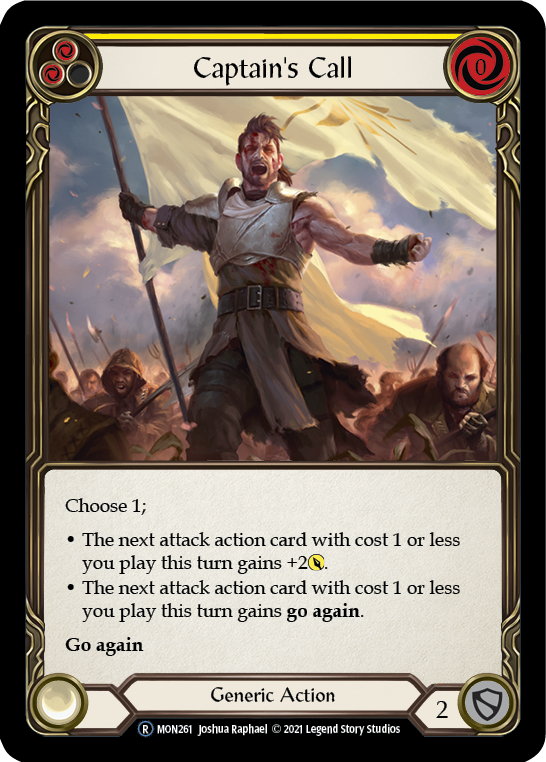 Captain's Call (Yellow) (Rainbow Foil) [U-MON261-RF] Unlimited Rainbow Foil | Webway Games