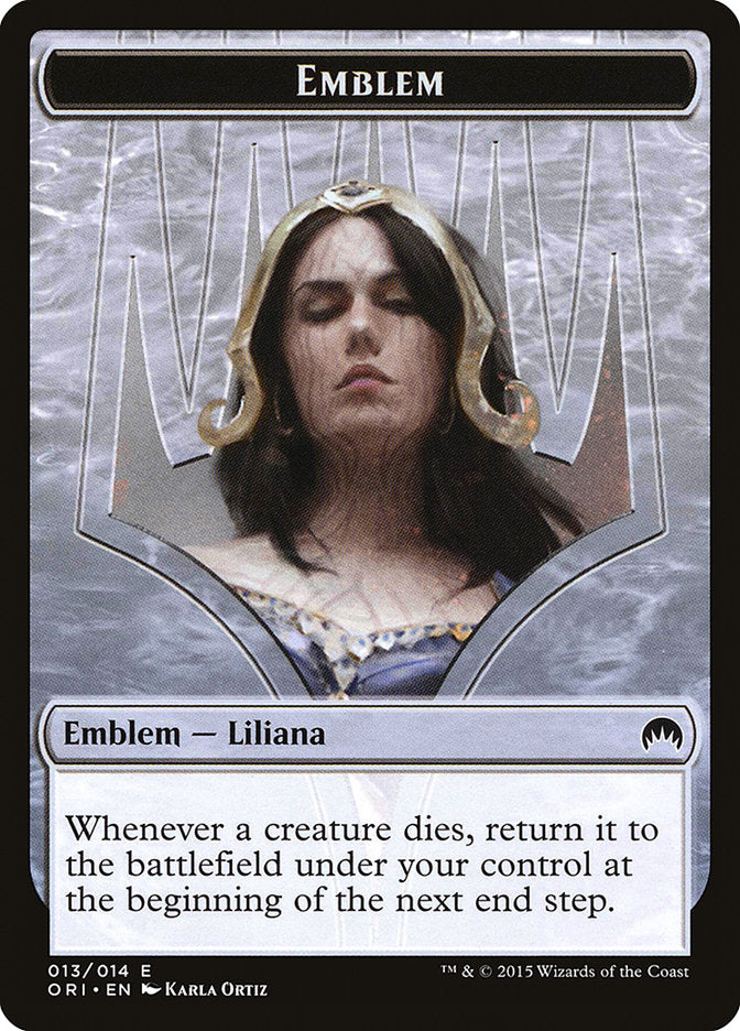 Liliana, Defiant Necromancer Emblem [Magic Origins Tokens] | Webway Games