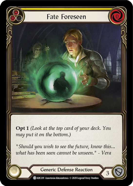 Fate Foreseen (Yellow) [ARC201] Unlimited Rainbow Foil | Webway Games