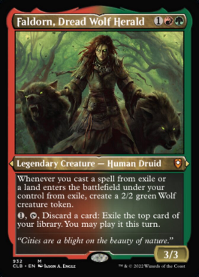 Faldorn, Dread Wolf Herald (Display Commander) (Foil Etched) [Commander Legends: Battle for Baldur's Gate] | Webway Games