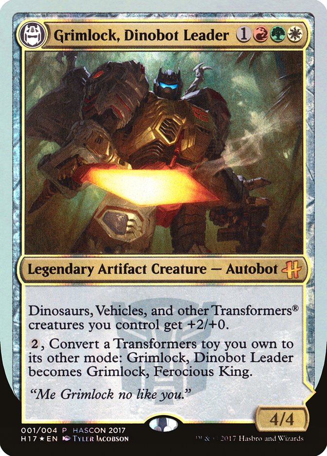 Grimlock, Dinobot Leader // Grimlock, Ferocious King [HasCon 2017] | Webway Games