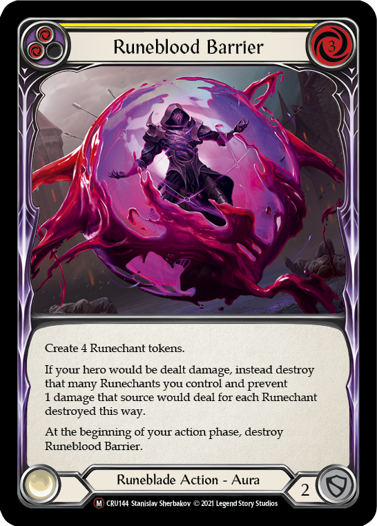 Runeblood Barrier (Rainbow Foil) [CRU144-RF] Unlimited Rainbow Foil | Webway Games