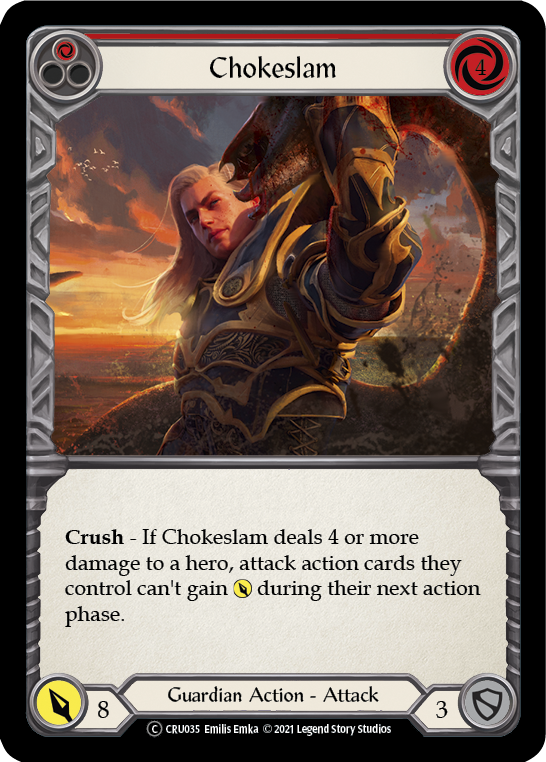 Chokeslam (Red) (Rainbow Foil) [CRU035-RF] Unlimited Rainbow Foil | Webway Games