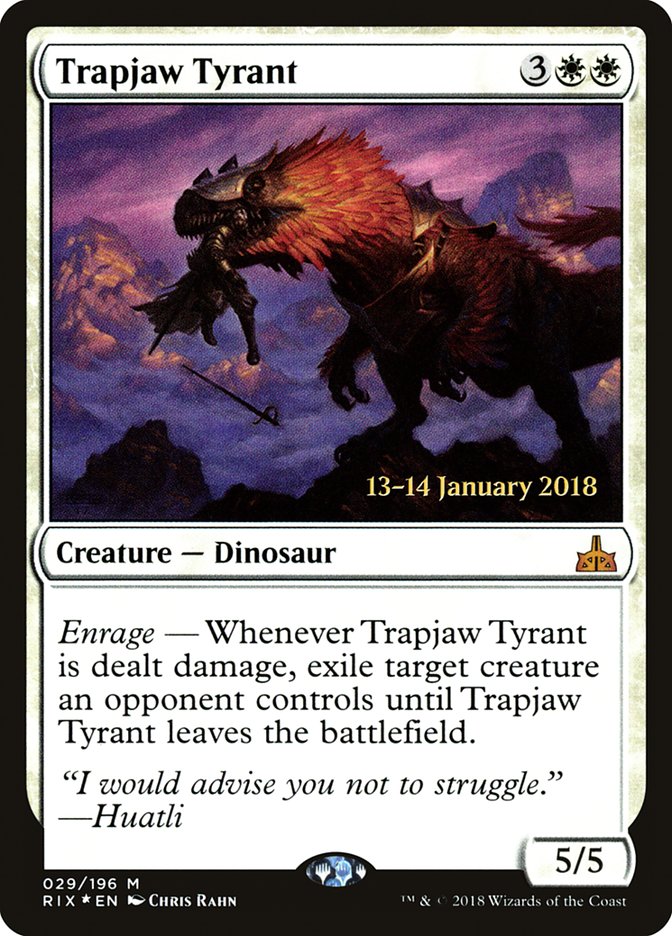 Trapjaw Tyrant (Prerelease) [Rivals of Ixalan Prerelease Promos] | Webway Games