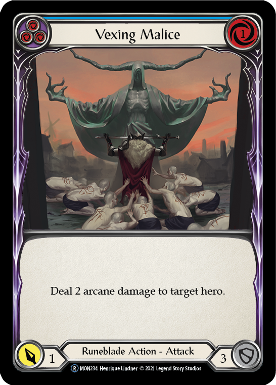 Vexing Malice (Blue) (Rainbow Foil) [U-MON234-RF] Unlimited Rainbow Foil | Webway Games