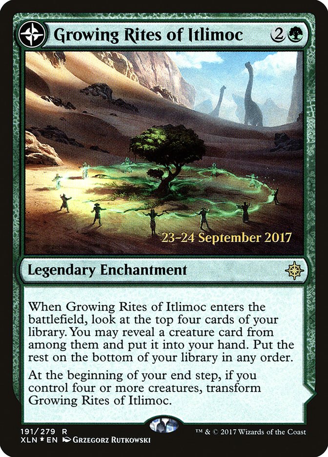 Growing Rites of Itlimoc // Itlimoc, Cradle of the Sun  (Prerelease) [Ixalan Prerelease Promos] | Webway Games