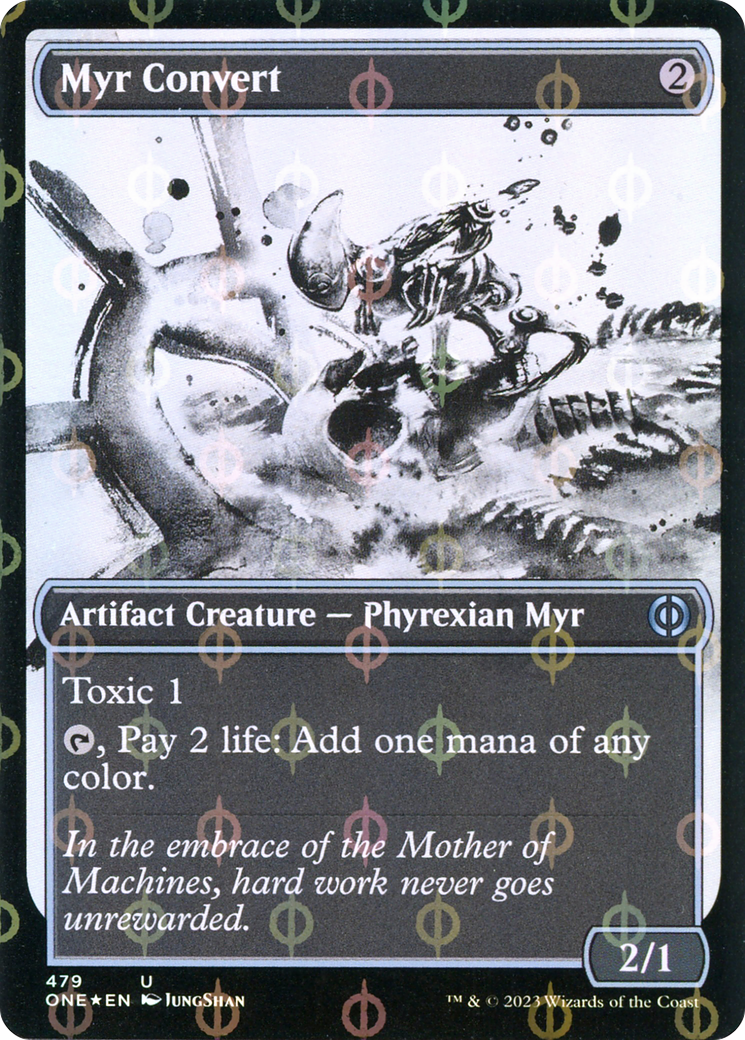Myr Convert (Showcase Ichor Step-and-Compleat Foil) [Phyrexia: All Will Be One] | Webway Games