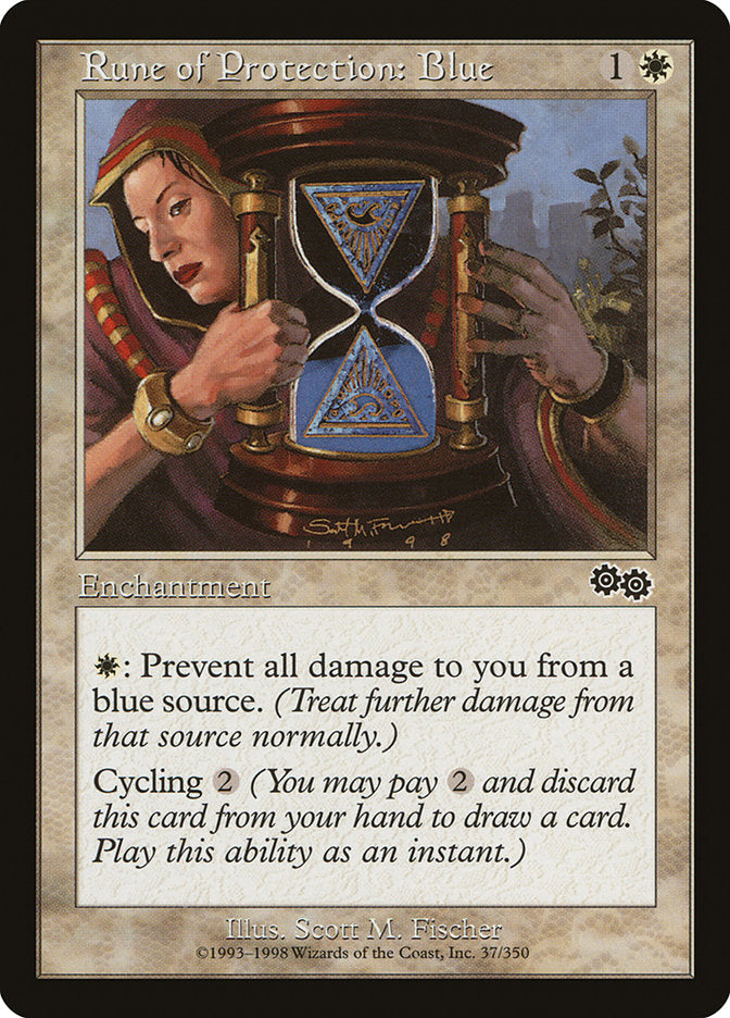 Rune of Protection: Blue [Urza's Saga] | Webway Games