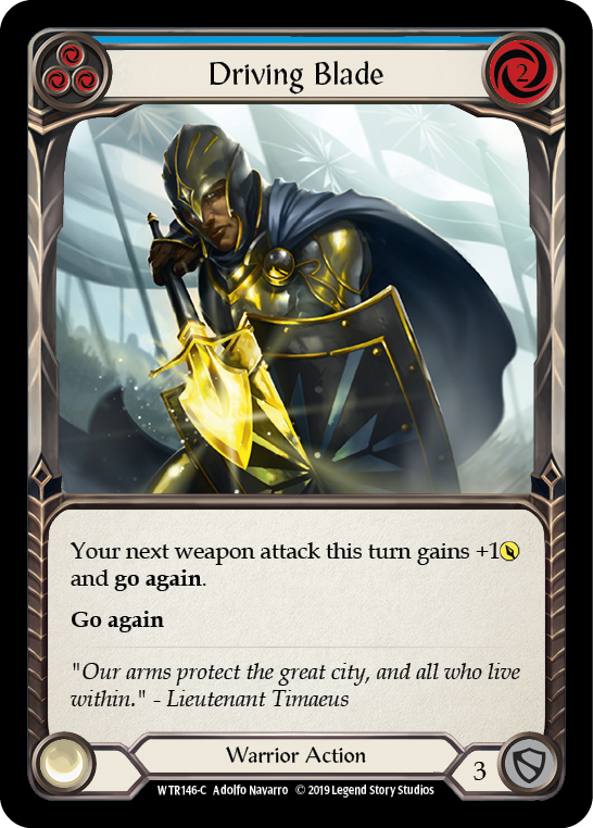 Driving Blade (Blue) [WTR146-C] Alpha Print Rainbow Foil | Webway Games