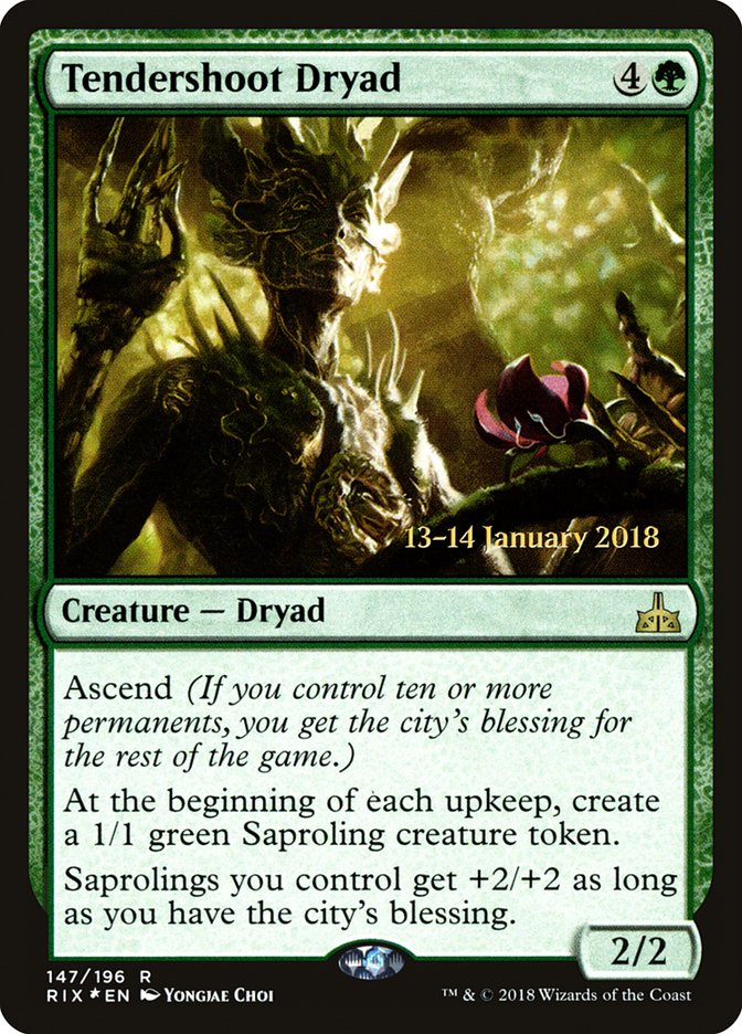 Tendershoot Dryad (Prerelease) [Rivals of Ixalan Prerelease Promos] | Webway Games
