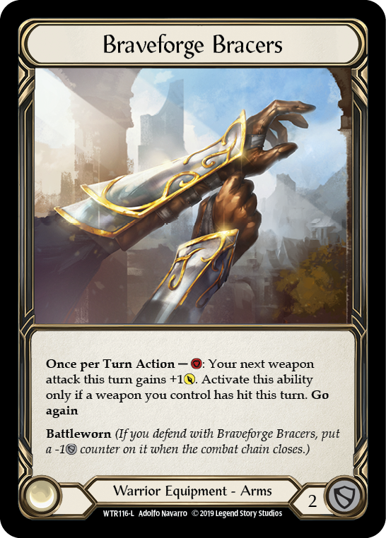 Braveforge Bracers [WTR116-L] Alpha Print Cold Foil | Webway Games