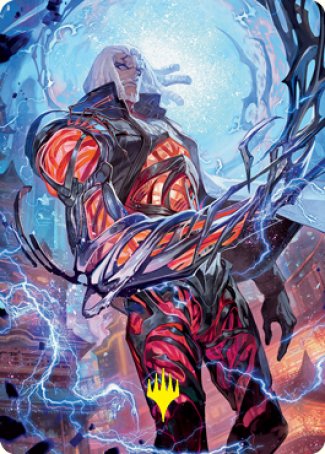 Tezzeret, Betrayer of Flesh Art Card (Gold-Stamped Signature) [Kamigawa: Neon Dynasty Art Series] | Webway Games