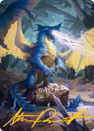 Blue Dragon Art Card (Gold-Stamped Signature) [Dungeons & Dragons: Adventures in the Forgotten Realms Art Series] | Webway Games