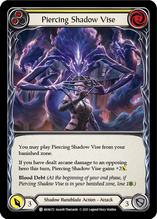 Piercing Shadow Vise (Yellow) (Rainbow Foil) [MON172-RF] 1st Edition Rainbow Foil | Webway Games