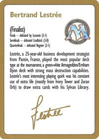 1996 Bertrand Lestree Biography Card [World Championship Decks] | Webway Games