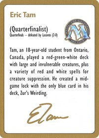 1996 Eric Tam Biography Card [World Championship Decks] | Webway Games