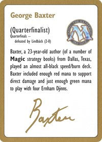 1996 George Baxter Biography Card [World Championship Decks] | Webway Games