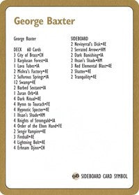 1996 George Baxter Decklist Card [World Championship Decks] | Webway Games