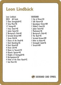 1996 Leon Lindback Decklist Card [World Championship Decks] | Webway Games
