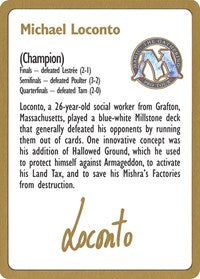 1996 Michael Loconto Biography Card [World Championship Decks] | Webway Games
