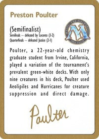 1996 Preston Poulter Biography Card [World Championship Decks] | Webway Games
