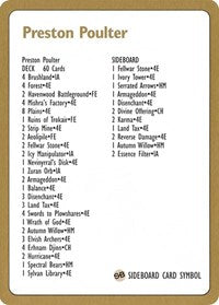1996 Preston Poulter Decklist Card [World Championship Decks] | Webway Games