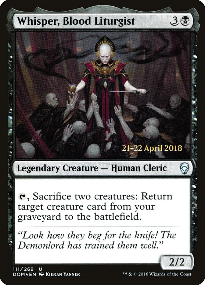 Whisper, Blood Liturgist  (Prerelease) [Dominaria Prerelease Promos] | Webway Games