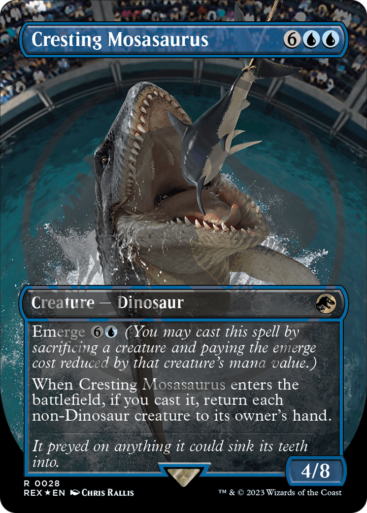 Cresting Mosasaurus Emblem (Borderless) [Jurassic World Collection Tokens] | Webway Games