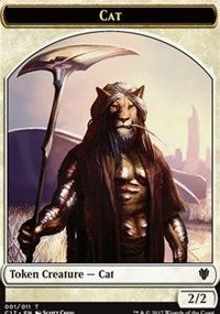 Cat (001) // Cat Warrior (008) Double-sided Token [Commander 2017 Tokens] | Webway Games