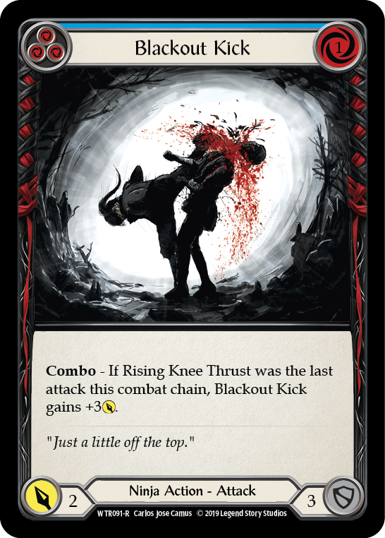 Blackout Kick (Blue) [WTR091-R] Alpha Print Rainbow Foil | Webway Games
