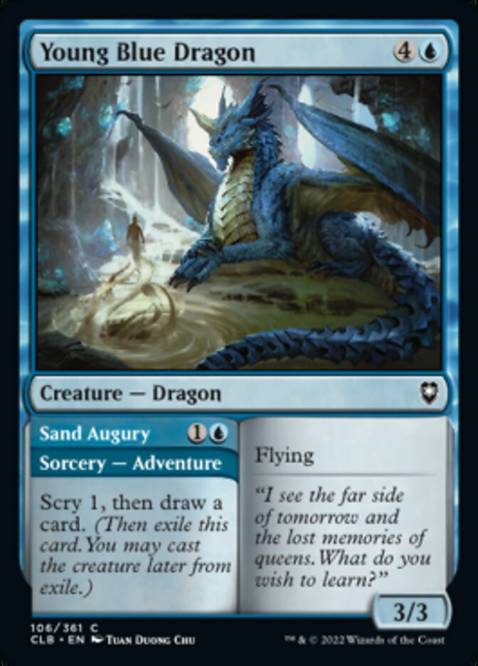 Young Blue Dragon // Sand Augury [Commander Legends: Battle for Baldur's Gate] | Webway Games