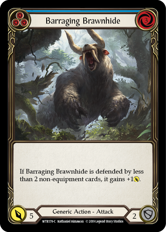 Barraging Brawnhide (Blue) [WTR178-C] Alpha Print Rainbow Foil | Webway Games