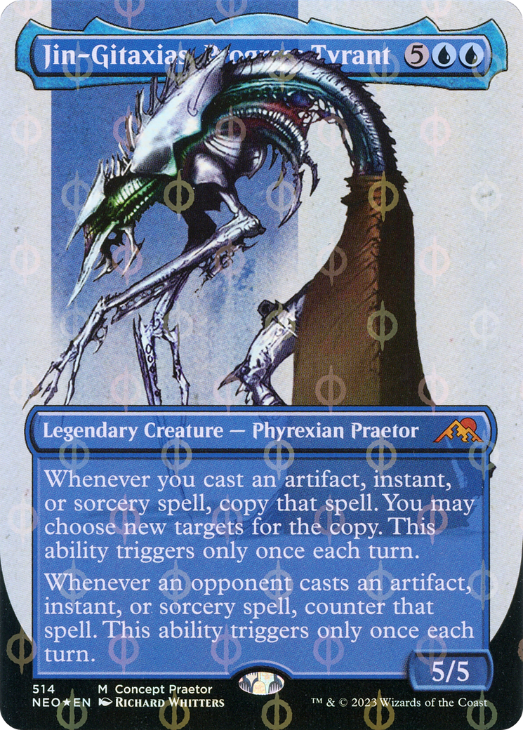 Jin-Gitaxias, Progress Tyrant (Borderless Concept Praetors Step-and-Compleat Foil) [Phyrexia: All Will Be One] | Webway Games