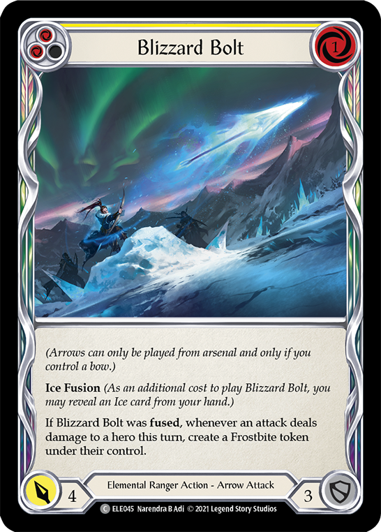 Blizzard Bolt (Yellow) [ELE045] (Tales of Aria)  1st Edition Normal | Webway Games
