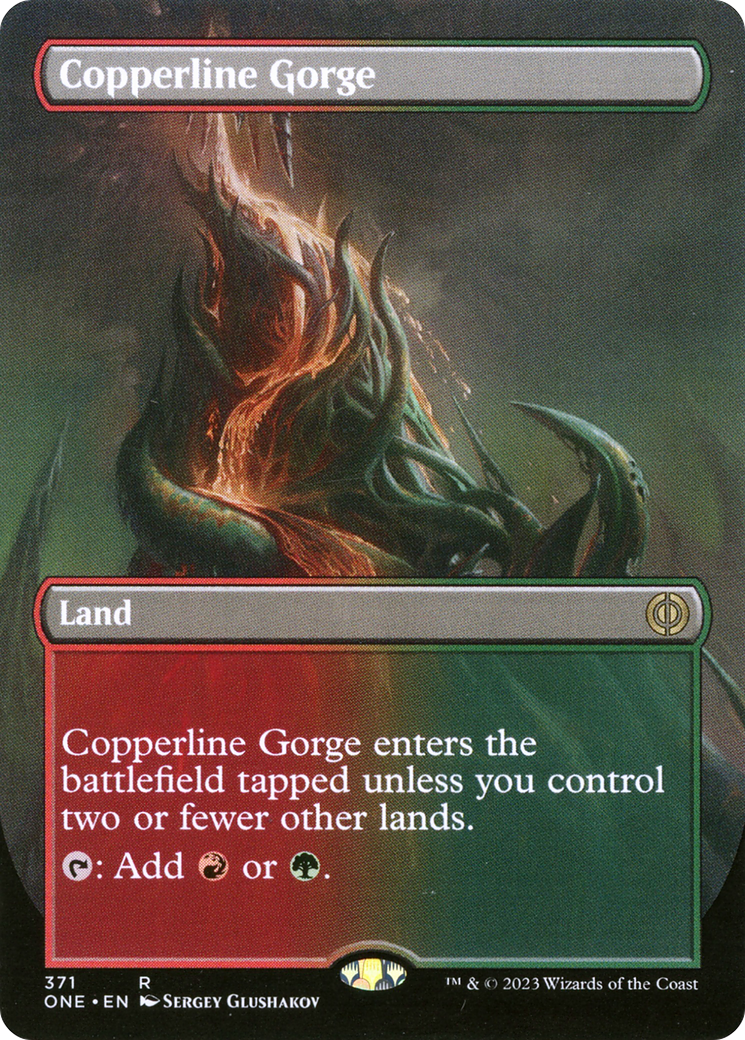 Copperline Gorge (Borderless Alternate Art) [Phyrexia: All Will Be One] | Webway Games