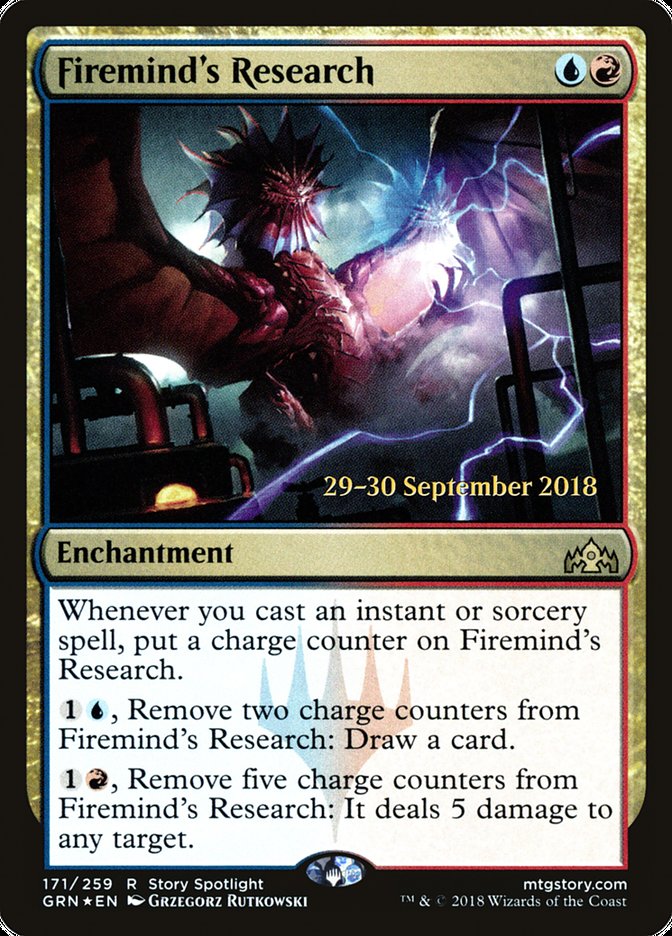 Firemind's Research  (Prerelease) [Guilds of Ravnica Prerelease Promos] | Webway Games